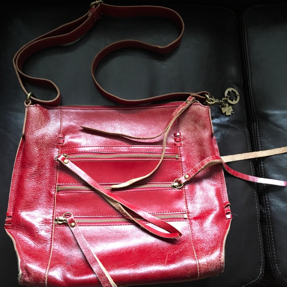 Lucky brand leather crossbody handbag
